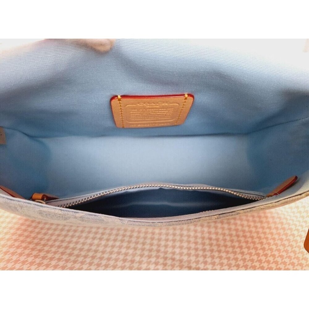 Coach CJ854 Soft Tabby Shoulder Bag Signature Denim Women's Handbag Blue Outlet - Picture 11 of 13